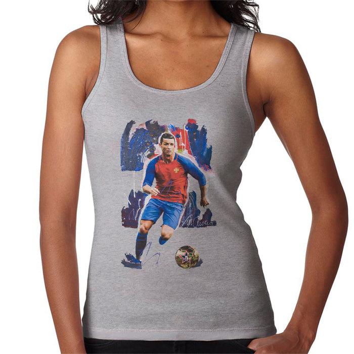 Sidney Maurer Original Portrait Of Cristiano Ronaldo Women's Vest
