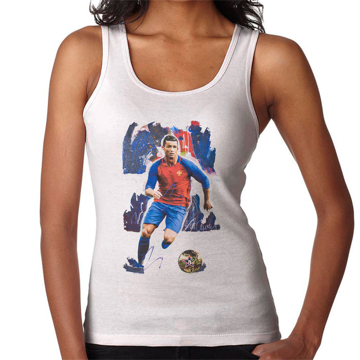 Sidney Maurer Original Portrait Of Cristiano Ronaldo Women's Vest