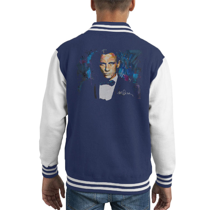 Sidney Maurer Original Portrait Of Daniel Craig James Bond Kid's Varsity Jacket