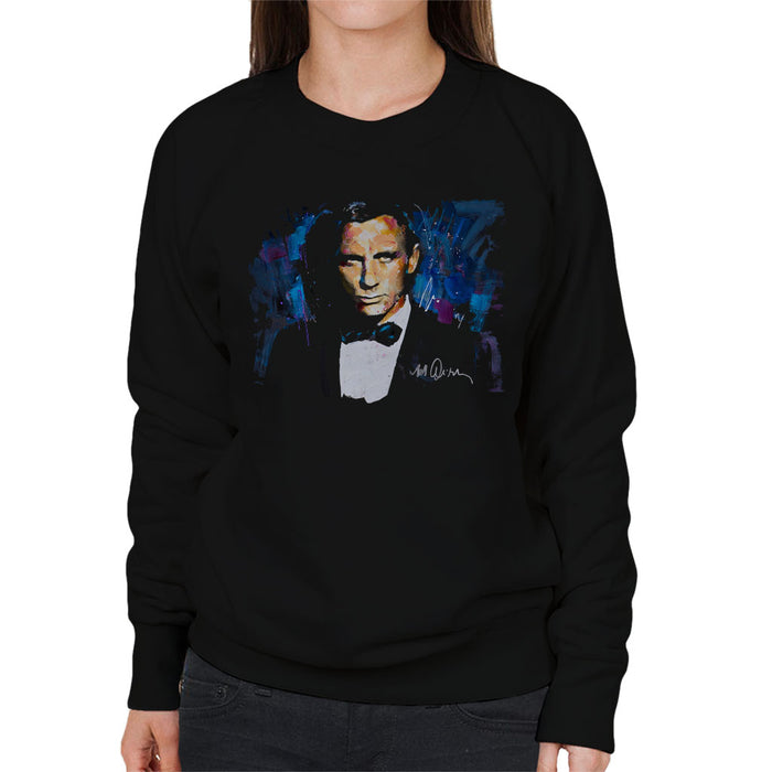 Sidney Maurer Original Portrait Of Daniel Craig James Bond Women's Sweatshirt