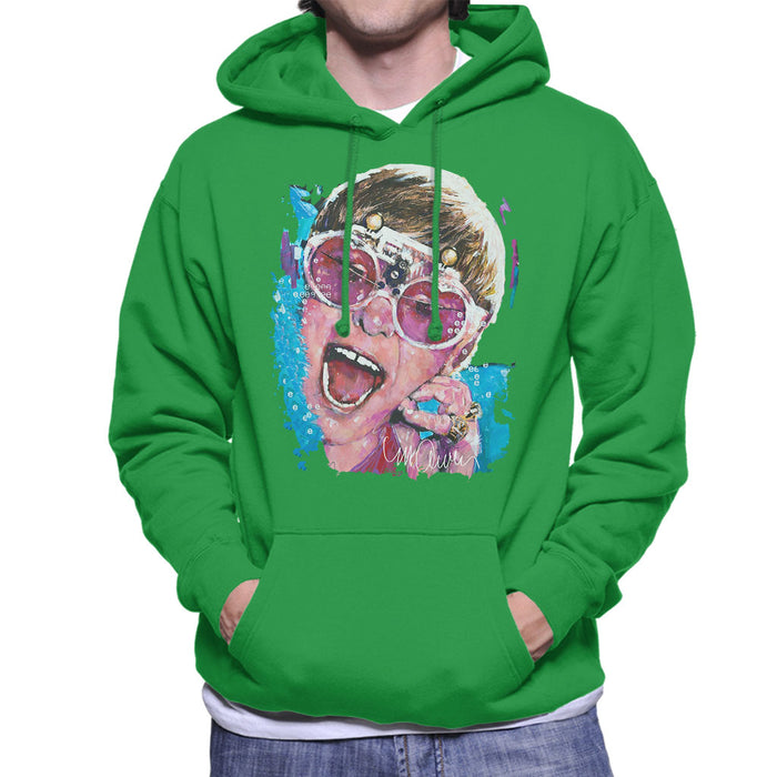 Sidney Maurer Original Portrait Of Elton John Pink Glasses Men's Hooded Sweatshirt