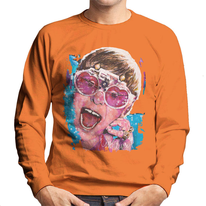 Sidney Maurer Original Portrait Of Elton John Pink Glasses Men's Sweatshirt