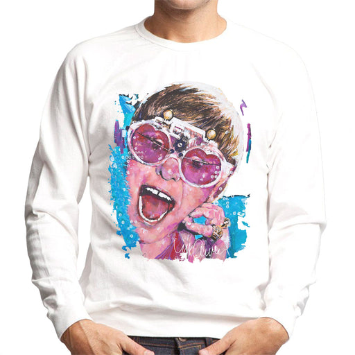 Sidney Maurer Original Portrait Of Elton John Pink Glasses Men's Sweatshirt