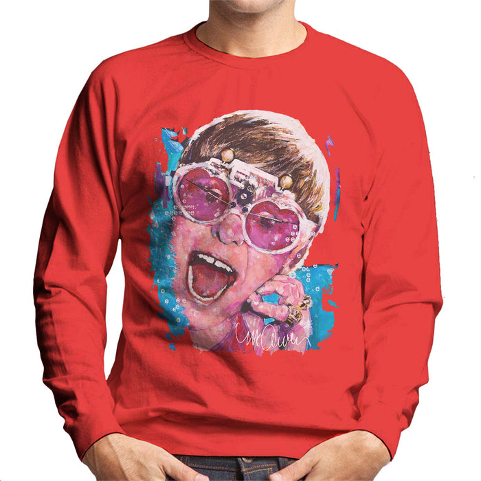 Sidney Maurer Original Portrait Of Elton John Pink Glasses Men's Sweatshirt