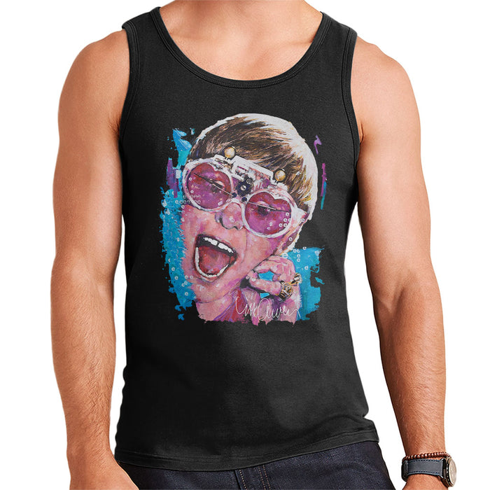 Sidney Maurer Original Portrait Of Elton John Pink Glasses Men's Vest