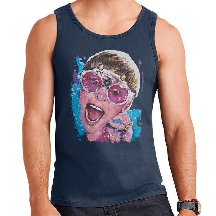 Sidney Maurer Original Portrait Of Elton John Pink Glasses Men's Vest