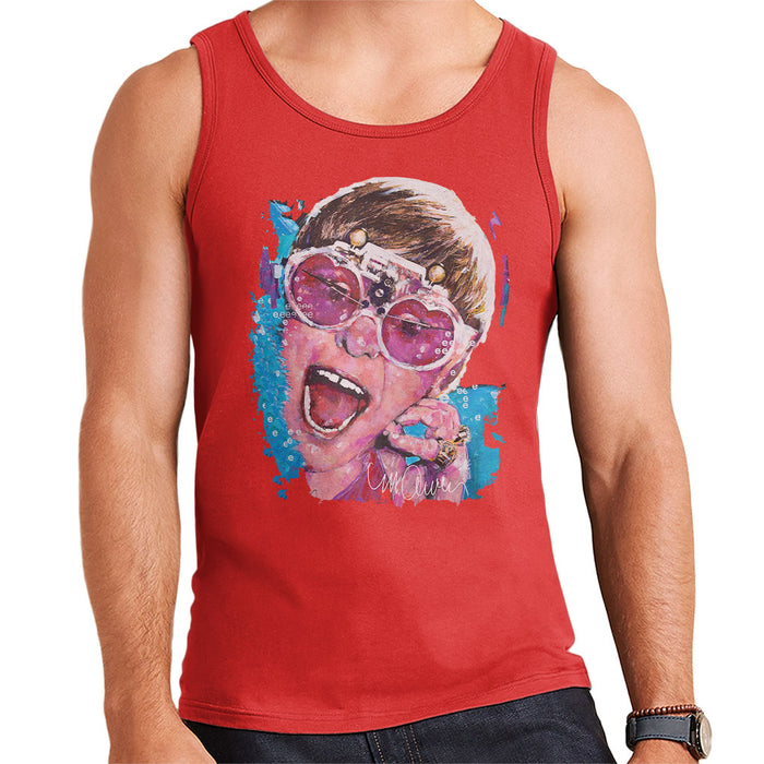Sidney Maurer Original Portrait Of Elton John Pink Glasses Men's Vest