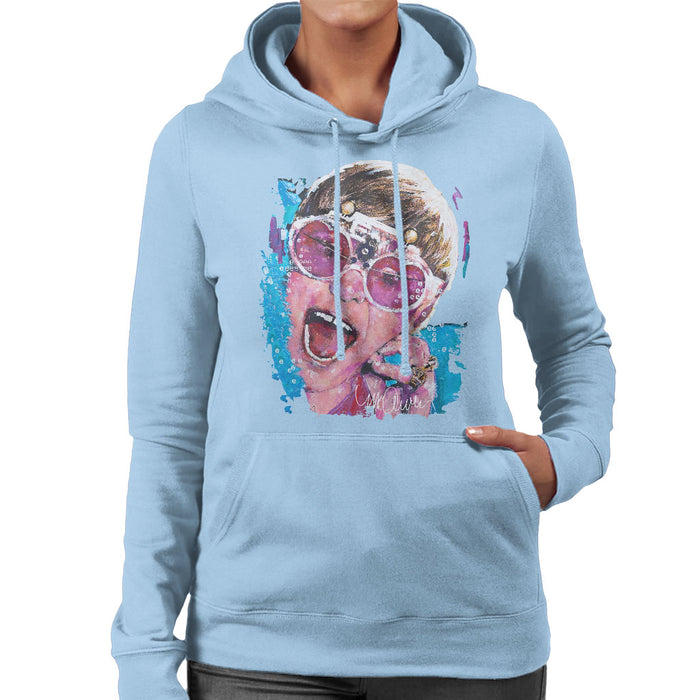 Sidney Maurer Original Portrait Of Elton John Pink Glasses Women's Hooded Sweatshirt