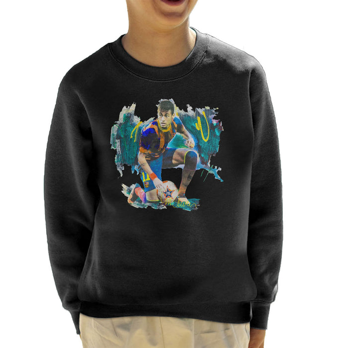 Sidney Maurer Original Portrait Of Neymar Barcelona FC Kid's Sweatshirt