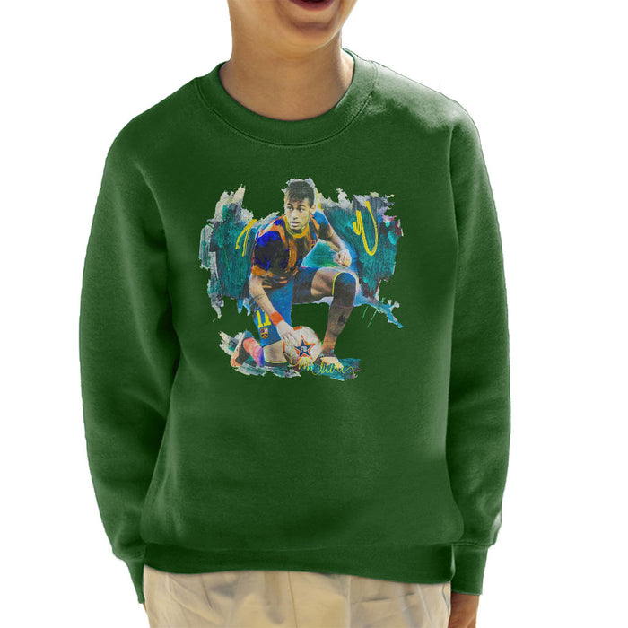 Sidney Maurer Original Portrait Of Neymar Barcelona FC Kid's Sweatshirt