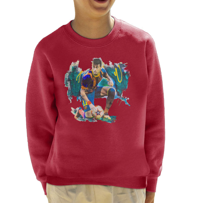 Sidney Maurer Original Portrait Of Neymar Barcelona FC Kid's Sweatshirt