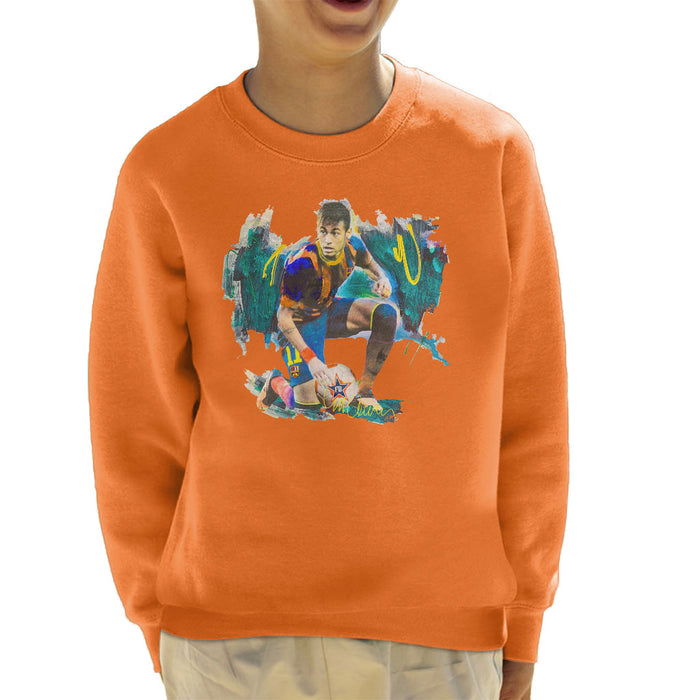 Sidney Maurer Original Portrait Of Neymar Barcelona FC Kid's Sweatshirt