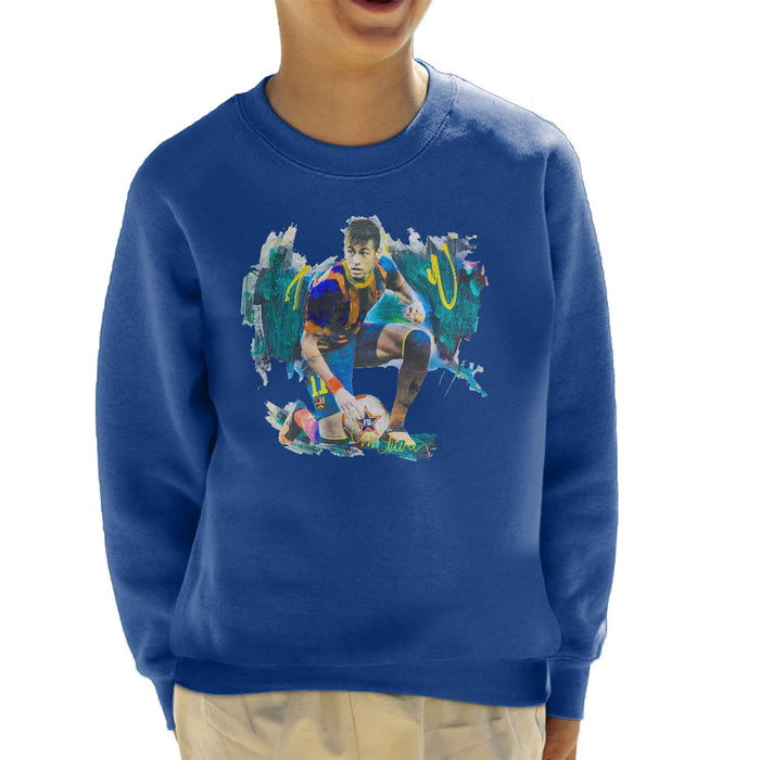 Sidney Maurer Original Portrait Of Neymar Barcelona FC Kid's Sweatshirt