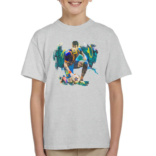 Sidney Maurer Original Portrait Of Neymar Barcelona FC Kid's T-Shirt