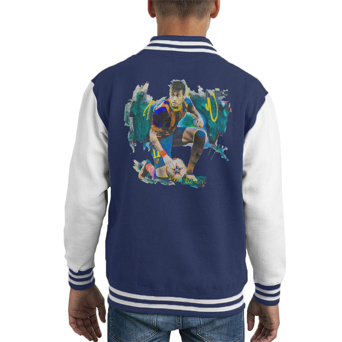 Sidney Maurer Original Portrait Of Neymar Barcelona FC Kid's Varsity Jacket