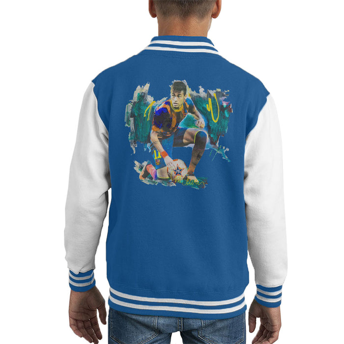 Sidney Maurer Original Portrait Of Neymar Barcelona FC Kid's Varsity Jacket