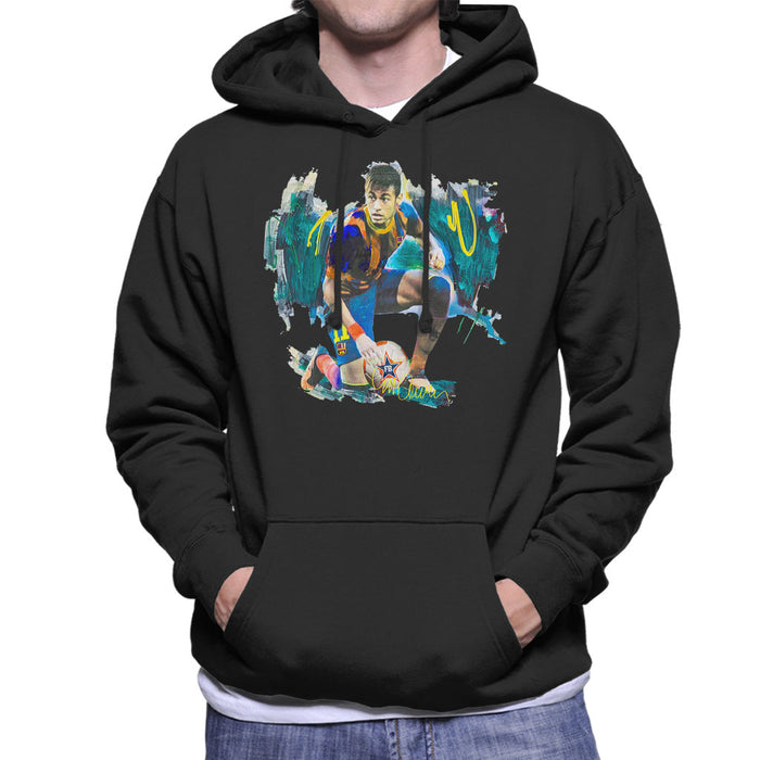 Sidney Maurer Original Portrait Of Neymar Barcelona FC Men's Hooded Sweatshirt
