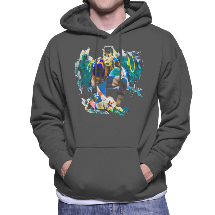 Sidney Maurer Original Portrait Of Neymar Barcelona FC Men's Hooded Sweatshirt