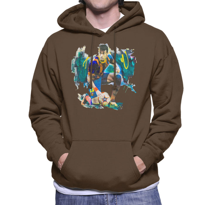 Sidney Maurer Original Portrait Of Neymar Barcelona FC Men's Hooded Sweatshirt