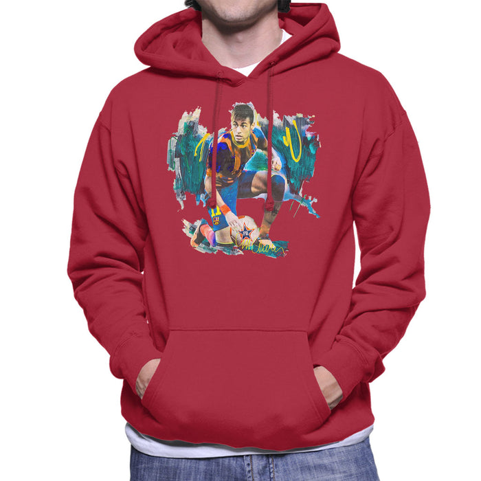 Sidney Maurer Original Portrait Of Neymar Barcelona FC Men's Hooded Sweatshirt