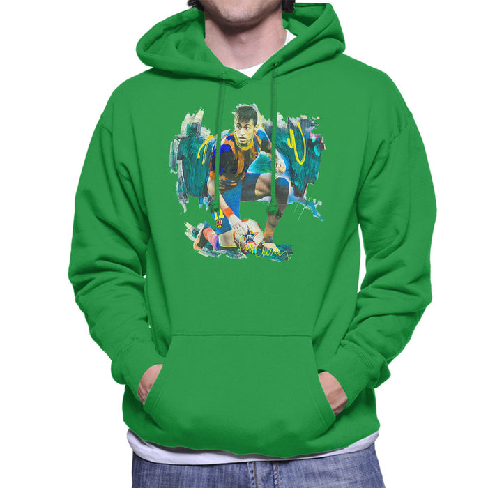 Sidney Maurer Original Portrait Of Neymar Barcelona FC Men's Hooded Sweatshirt