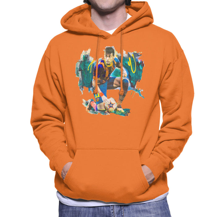 Sidney Maurer Original Portrait Of Neymar Barcelona FC Men's Hooded Sweatshirt