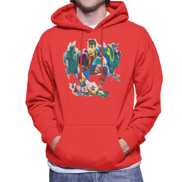 Sidney Maurer Original Portrait Of Neymar Barcelona FC Men's Hooded Sweatshirt
