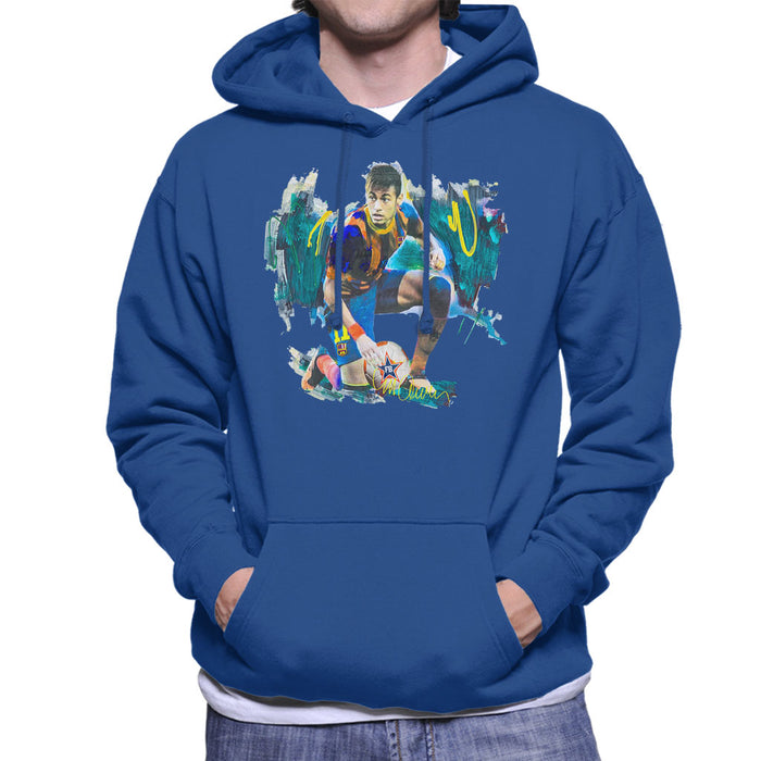 Sidney Maurer Original Portrait Of Neymar Barcelona FC Men's Hooded Sweatshirt