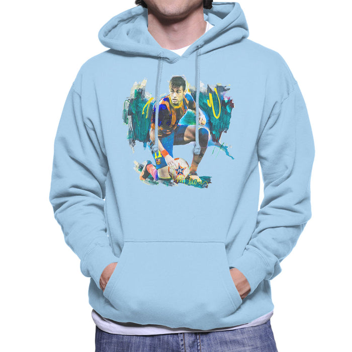 Sidney Maurer Original Portrait Of Neymar Barcelona FC Men's Hooded Sweatshirt