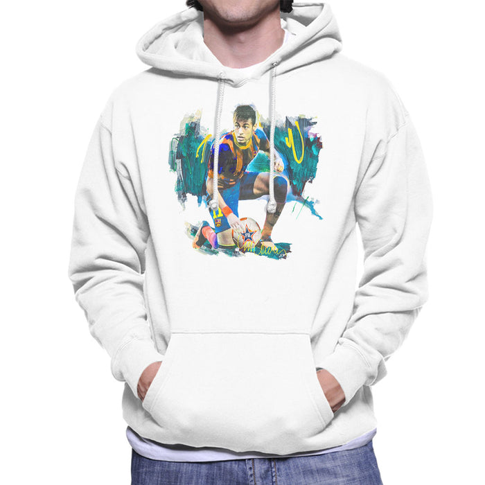 Sidney Maurer Original Portrait Of Neymar Barcelona FC Men's Hooded Sweatshirt