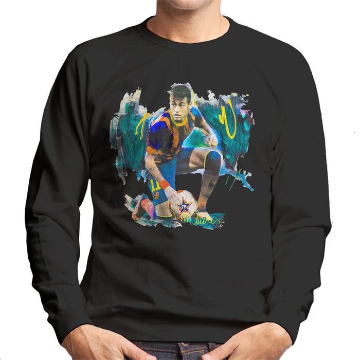 Sidney Maurer Original Portrait Of Neymar Barcelona FC Men's Sweatshirt