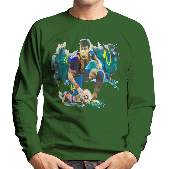 Sidney Maurer Original Portrait Of Neymar Barcelona FC Men's Sweatshirt