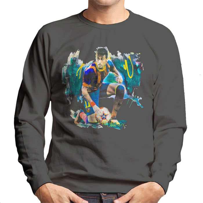 Sidney Maurer Original Portrait Of Neymar Barcelona FC Men's Sweatshirt
