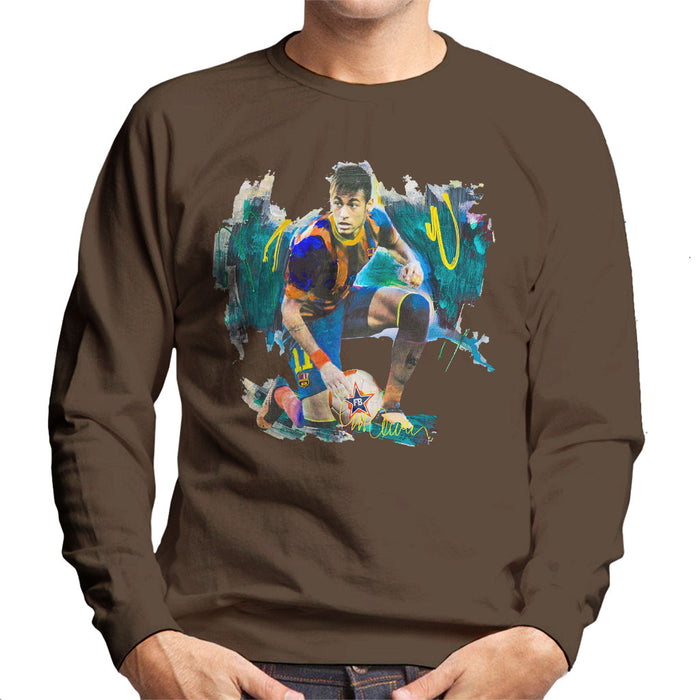Sidney Maurer Original Portrait Of Neymar Barcelona FC Men's Sweatshirt
