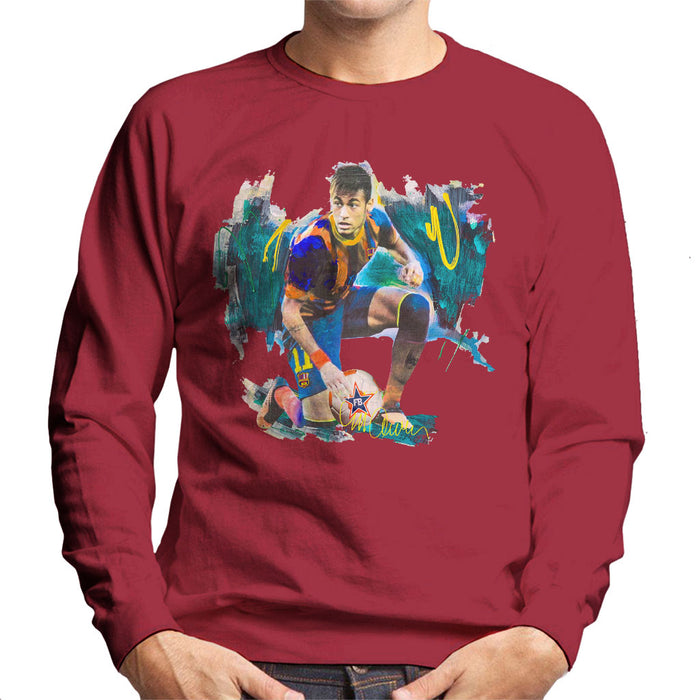 Sidney Maurer Original Portrait Of Neymar Barcelona FC Men's Sweatshirt
