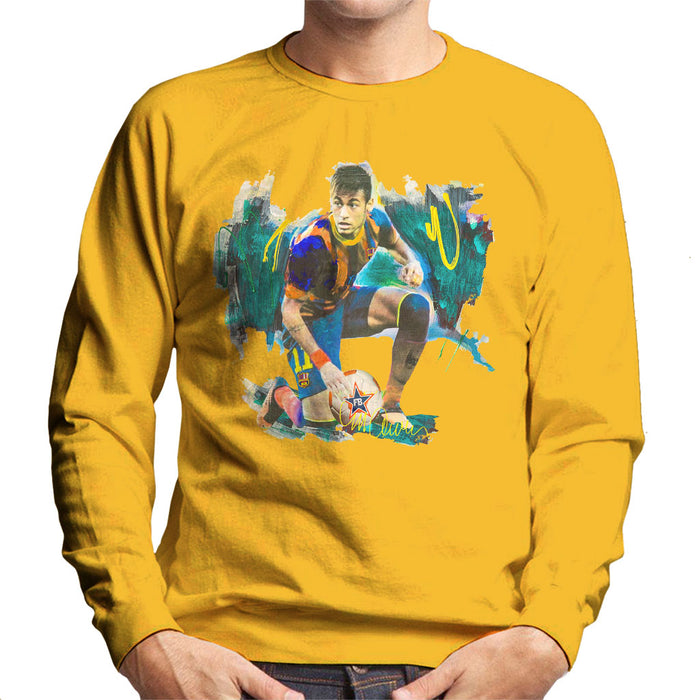 Sidney Maurer Original Portrait Of Neymar Barcelona FC Men's Sweatshirt