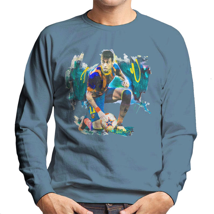 Sidney Maurer Original Portrait Of Neymar Barcelona FC Men's Sweatshirt