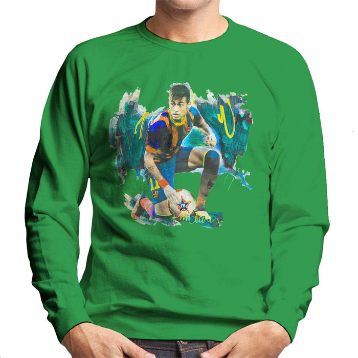 Sidney Maurer Original Portrait Of Neymar Barcelona FC Men's Sweatshirt
