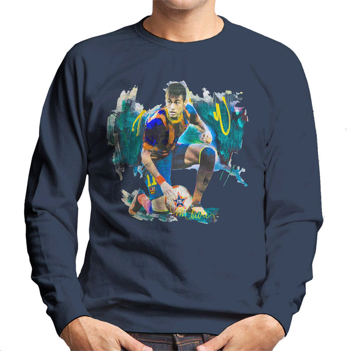 Sidney Maurer Original Portrait Of Neymar Barcelona FC Men's Sweatshirt