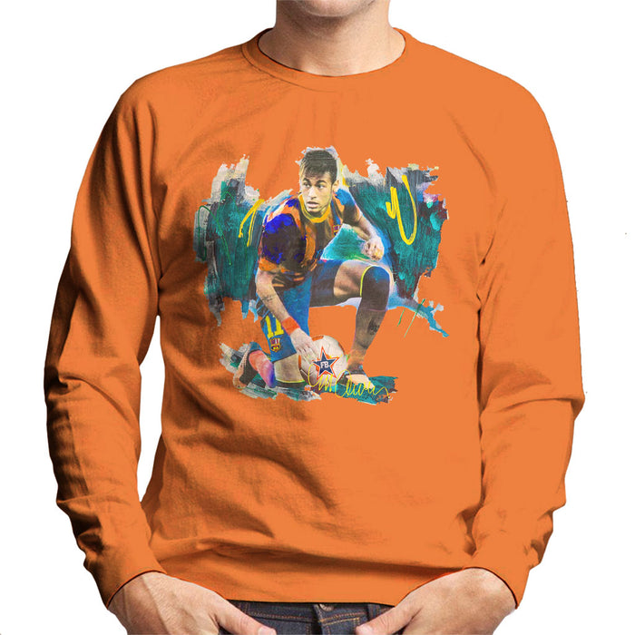 Sidney Maurer Original Portrait Of Neymar Barcelona FC Men's Sweatshirt