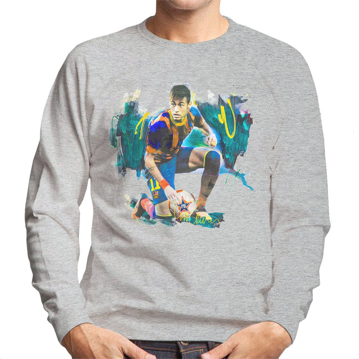 Sidney Maurer Original Portrait Of Neymar Barcelona FC Men's Sweatshirt