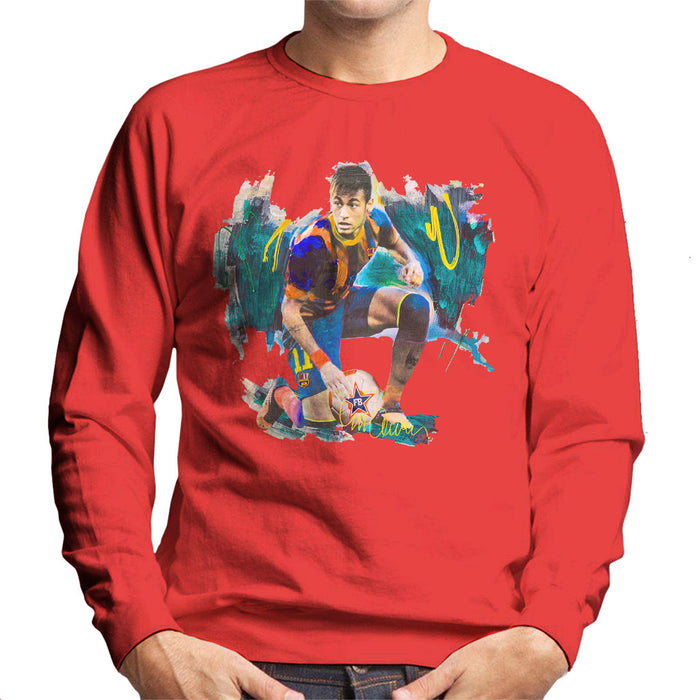 Sidney Maurer Original Portrait Of Neymar Barcelona FC Men's Sweatshirt