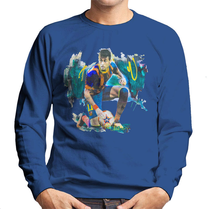 Sidney Maurer Original Portrait Of Neymar Barcelona FC Men's Sweatshirt