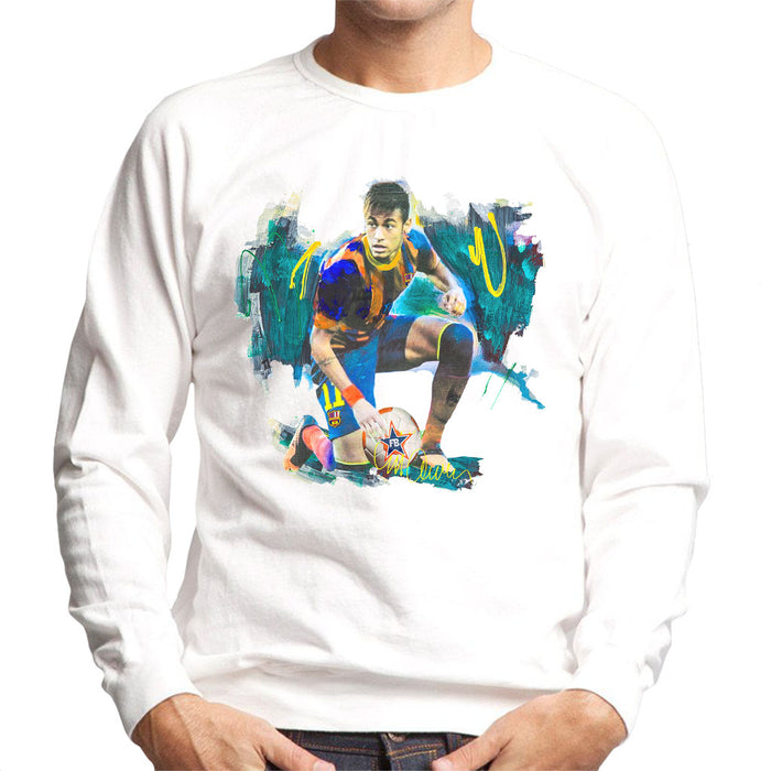 Sidney Maurer Original Portrait Of Neymar Barcelona FC Men's Sweatshirt