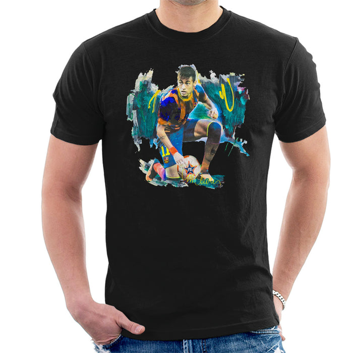 Sidney Maurer Original Portrait Of Neymar Barcelona FC Men's T-Shirt