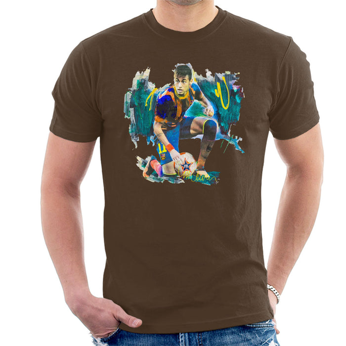 Sidney Maurer Original Portrait Of Neymar Barcelona FC Men's T-Shirt
