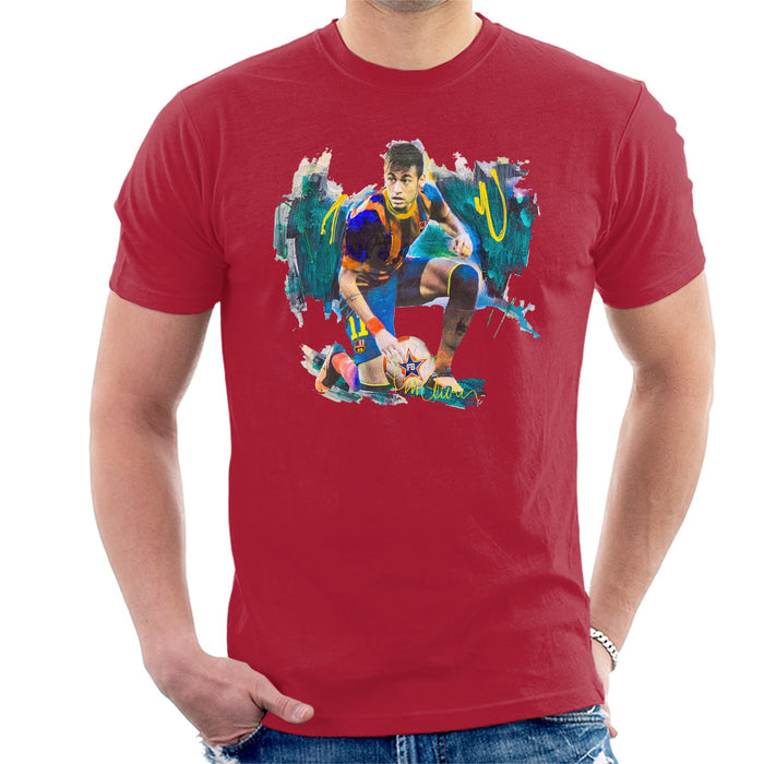 Sidney Maurer Original Portrait Of Neymar Barcelona FC Men's T-Shirt