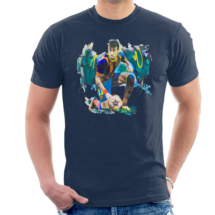 Sidney Maurer Original Portrait Of Neymar Barcelona FC Men's T-Shirt