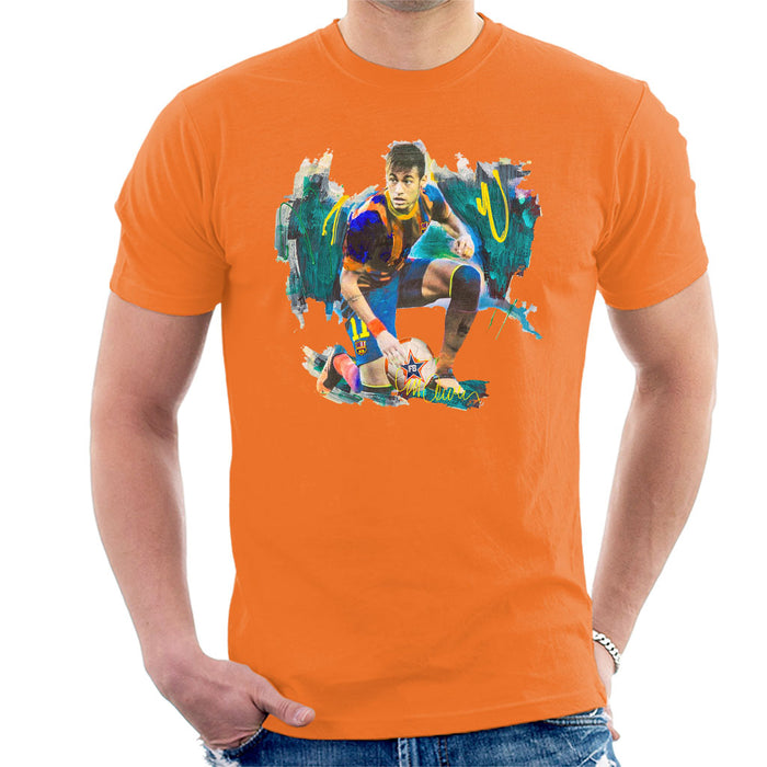 Sidney Maurer Original Portrait Of Neymar Barcelona FC Men's T-Shirt