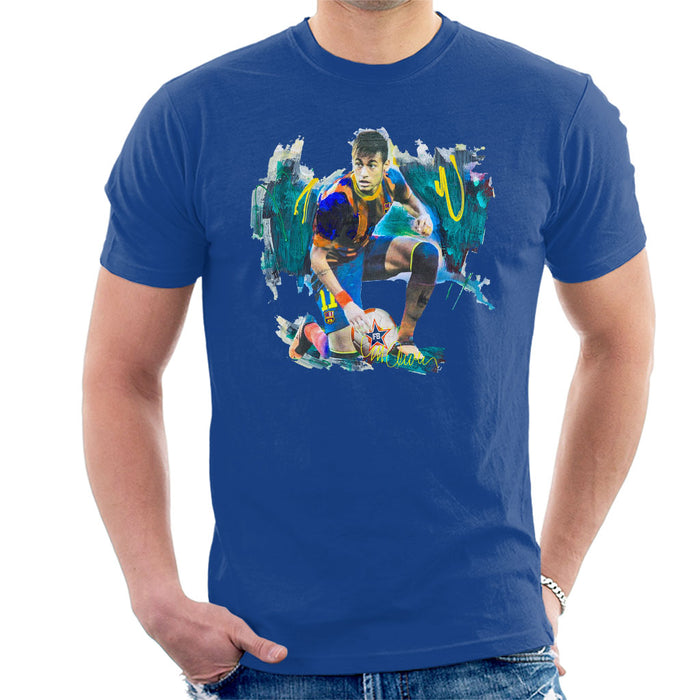 Sidney Maurer Original Portrait Of Neymar Barcelona FC Men's T-Shirt